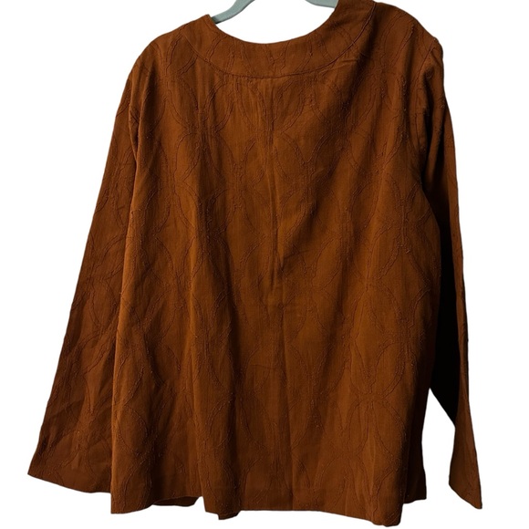 Pure Jill Textured Clip-Jacquard Jacket, Plus Size 2X. Cardamom Spice Color - Picture 4 of 11